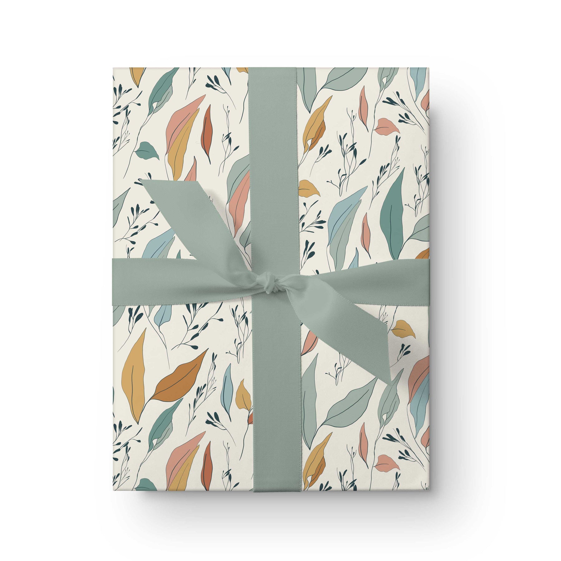 Serenity Flow Leaves Boho Wrapping Paper – Designs by dVa